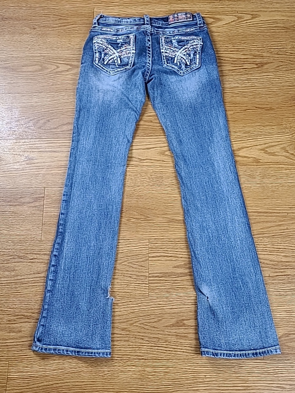 GRACE IN LA BOOT CUT 26x31 WOMENS GIRLS PRE-OWNED DESTROYED STRECH DENIM JEANS - Picture 5 of 8